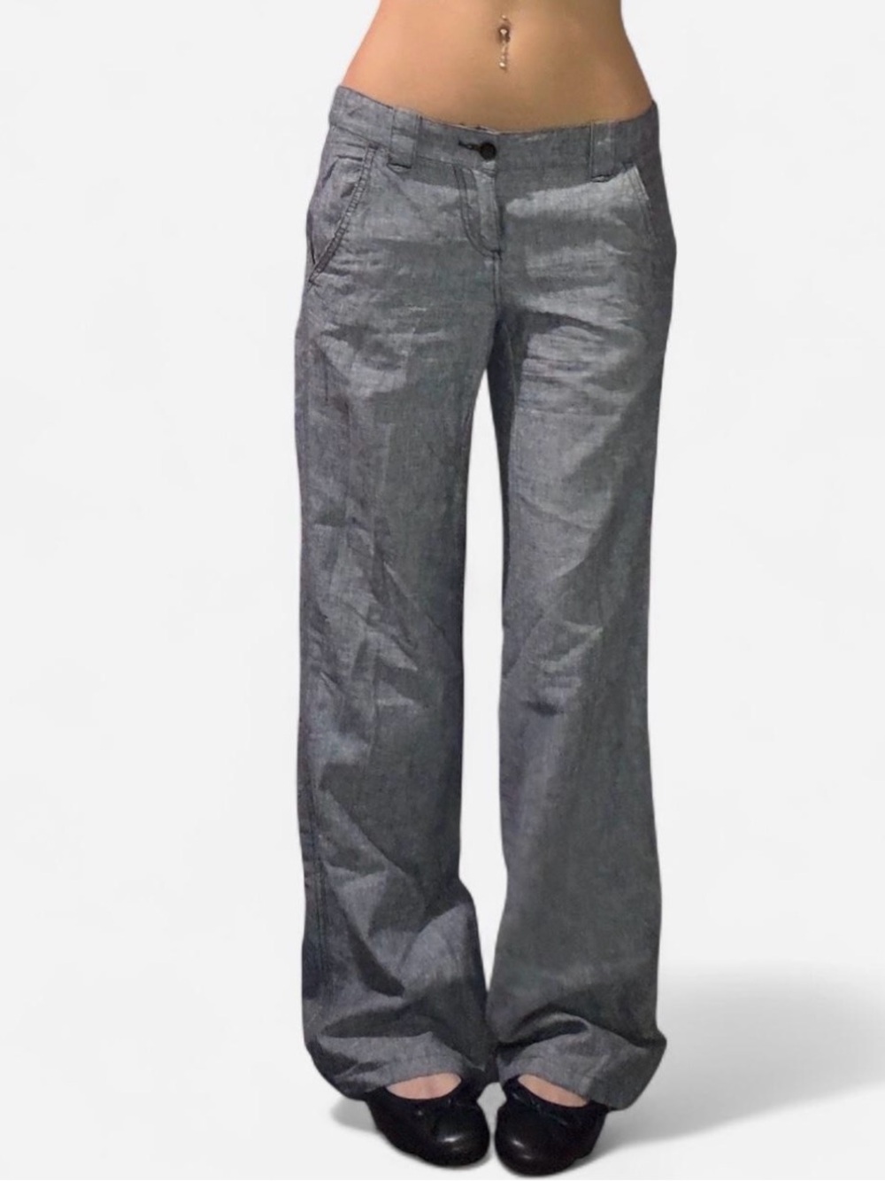 Women's Wide-Leg Gray pants - Classic Casual Fit